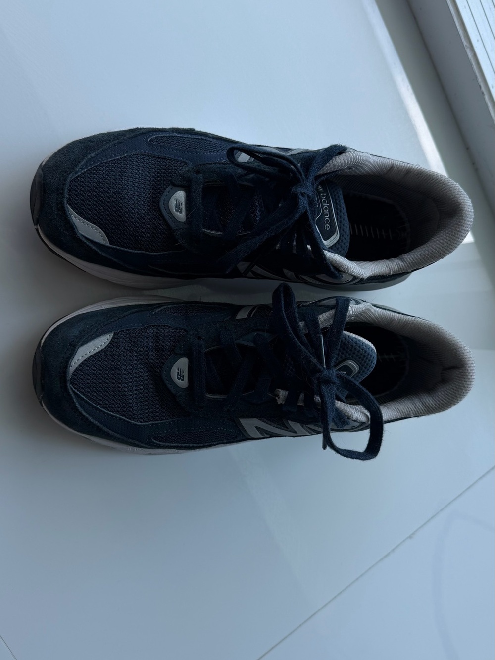 WORN ONCE New Balance 990 Navy Running Shoes - Picture 5 of 7